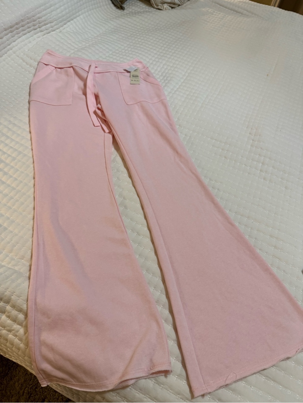 Juniors Pink Flared Lounge Pants